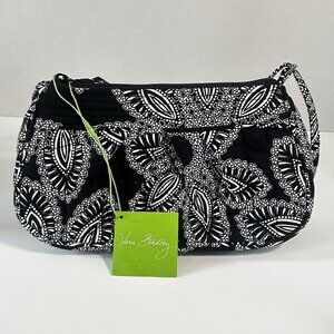 NWT Vera Bradley Frannie Blanco Bouquet Crossbody Bag Black White Floral Boho